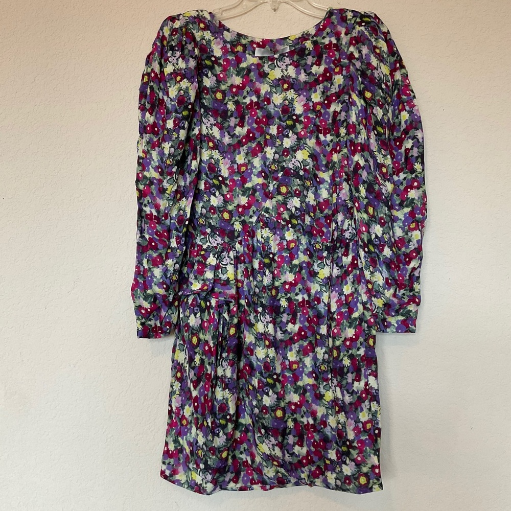 Rohe NWT RARE Nicky Floral Peplum Dress Asymmetrical Ruched Puffed Long Sleeve 4 - Picture 15 of 16